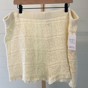 Time‎ and Tru Macrame Coverup Shorts Cream Size 2X